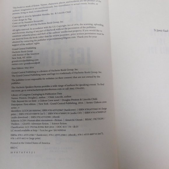 Beyond the Ice Limit A Gideon Crew Novel by Douglas Preston Lincoln Child - Picture 2 of 7